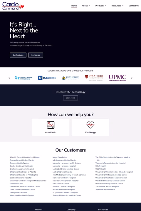 Cardiocommand Homepage 1440px