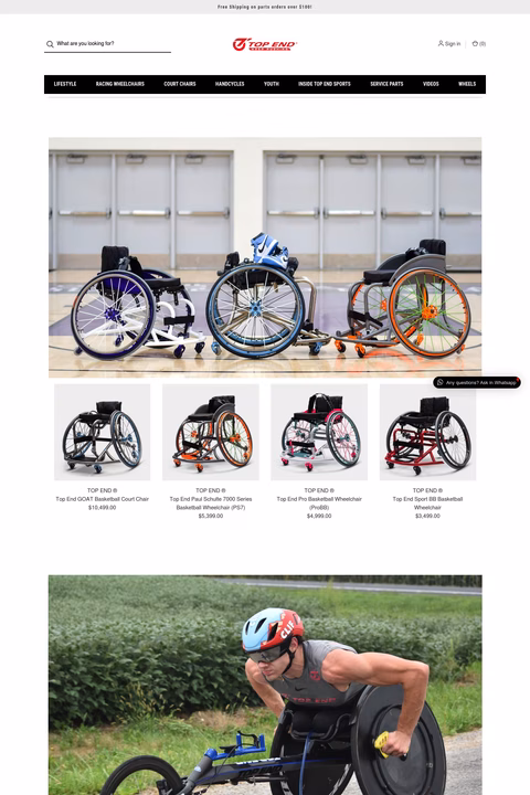 Top-End-Sports Homepage 1440px