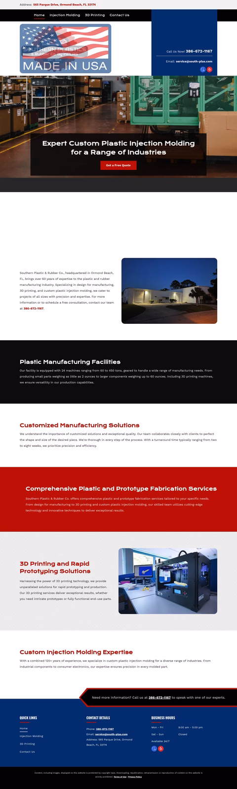 Southern-Plastic-Rubber-Company Homepage 1440px