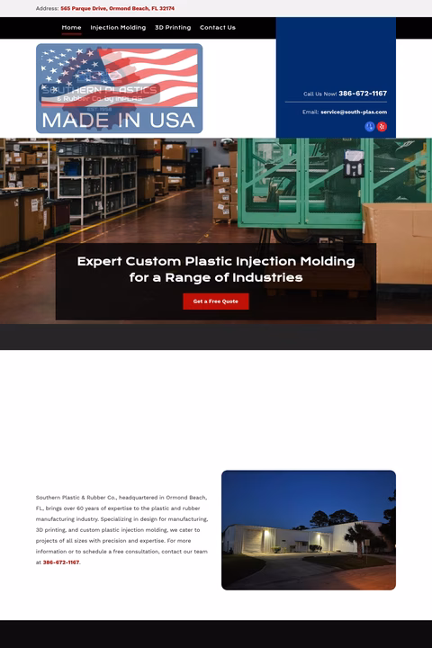 Southern-Plastic-Rubber-Company Homepage 1440px
