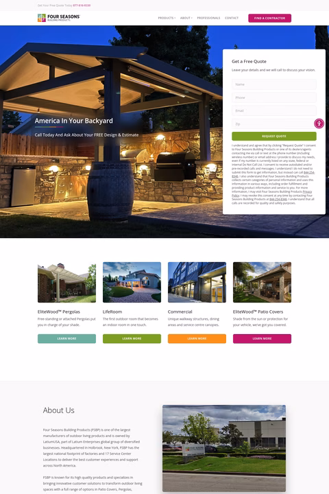 Four-Seasons-Building-Products Homepage 1440px