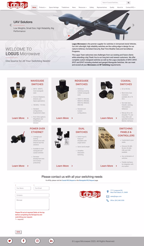 Logus-Microwave Homepage 1440px