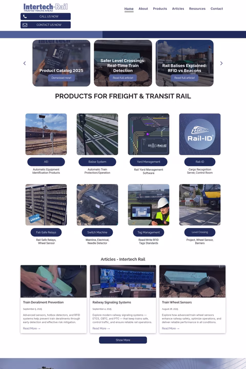 Intertech-Rail Homepage 1440px