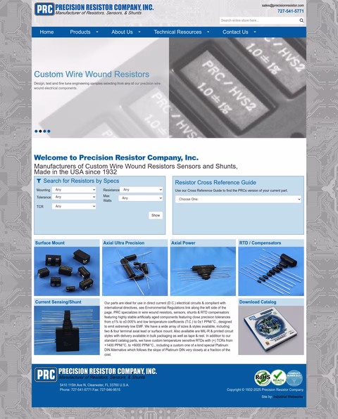 Precision-Resistor-Company Homepage 1440px