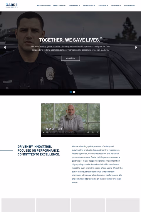 Cadre-Holdings Homepage 1440px