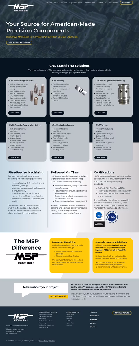 Msp-Industries Homepage 1440px