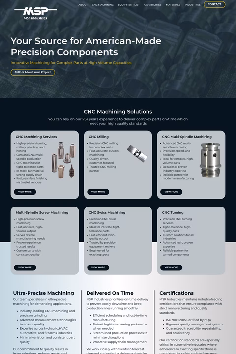 Msp-Industries Homepage 1440px