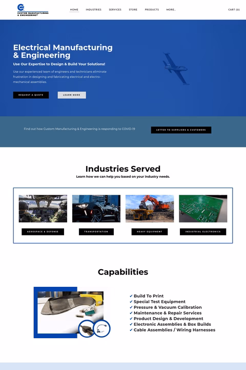 Custom-Manufacturing-Engineering Homepage 1440px
