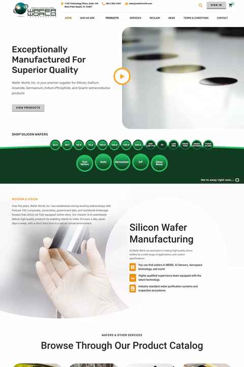 Wafer-World Homepage 1440px