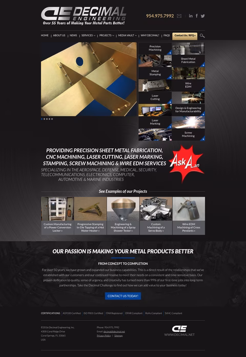 Decimal-Engineering Homepage 1440px