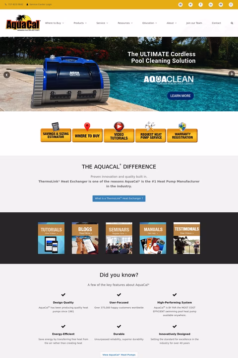 Aquacal Homepage 1440px