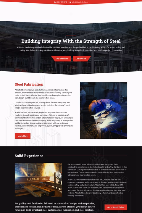 Allstate-Steel-Company Homepage 1440px