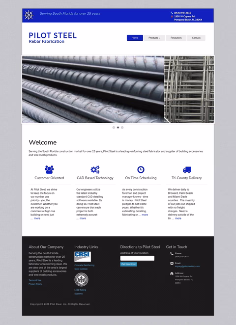 Pilot-Steel Homepage 1440px