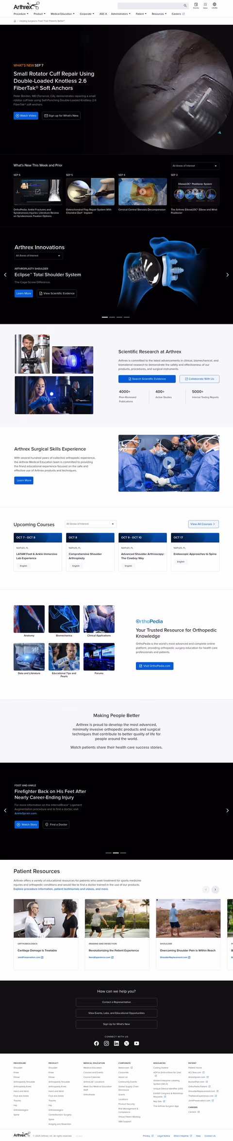Arthrex Homepage 1440px
