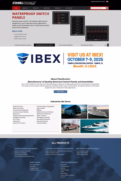 Paneltronics Homepage 1440px