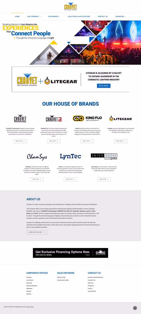 Chauvet-Lighting Homepage 1440px