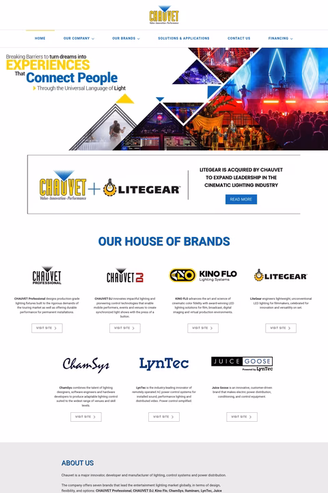 Chauvet-Lighting Homepage 1440px