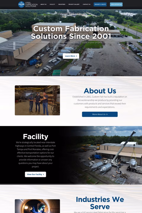 Custom-Fab-Steel Homepage 1440px