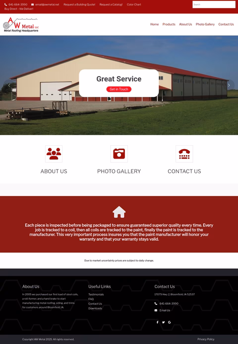 A-W-Metal Homepage 1440px