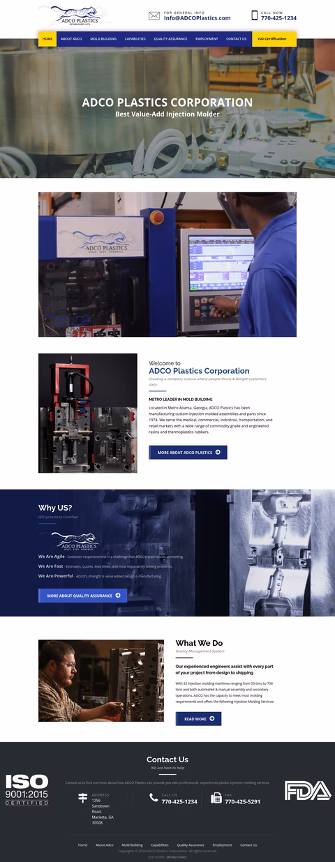 Adco-Plastics Homepage 1440px