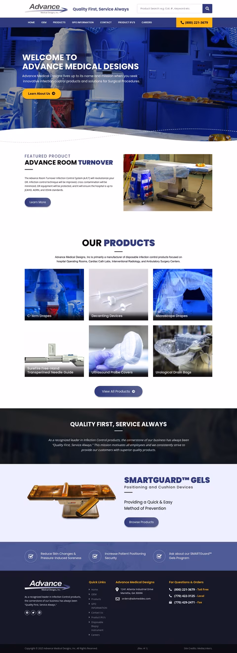 Advance-Medical-Design Homepage 1440px