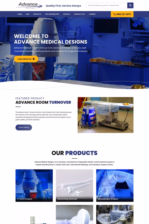 Advance-Medical-Design Homepage 1440px