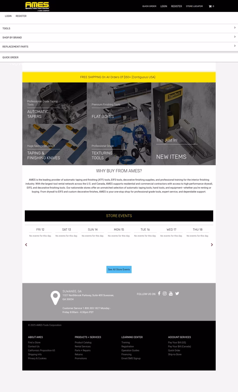 Ames-Tools-Corporation Homepage 1440px