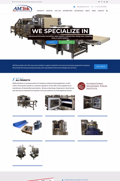 Amtek-Microwaves Homepage 1440px