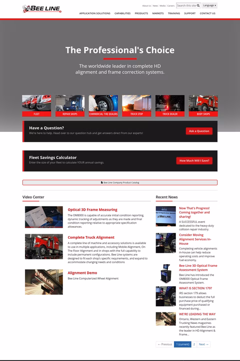Bee-Line-Company Homepage 1440px