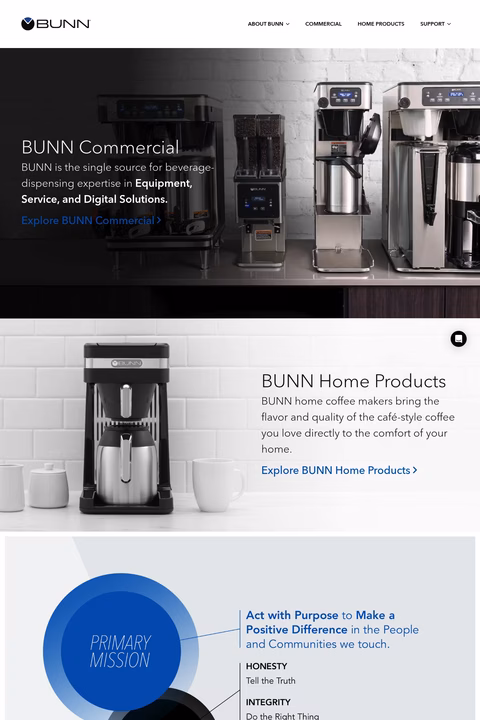 Bunn-O-Matic-Corporation Homepage 1440px