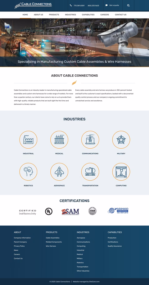Cable-Connections Homepage 1440px