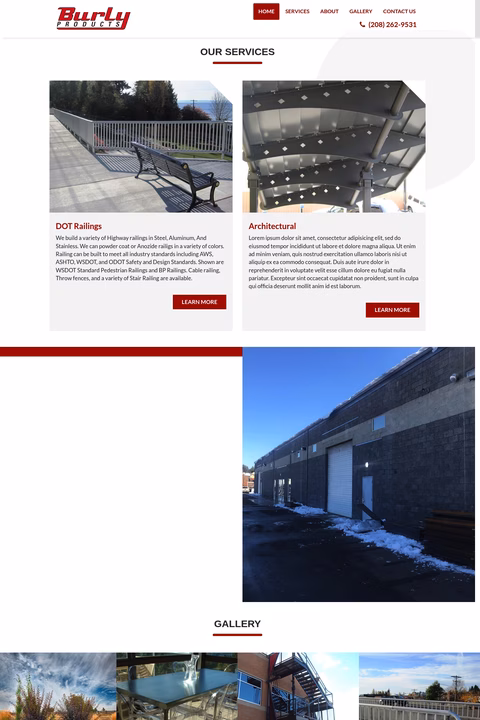 Burly-Products Homepage 1440px