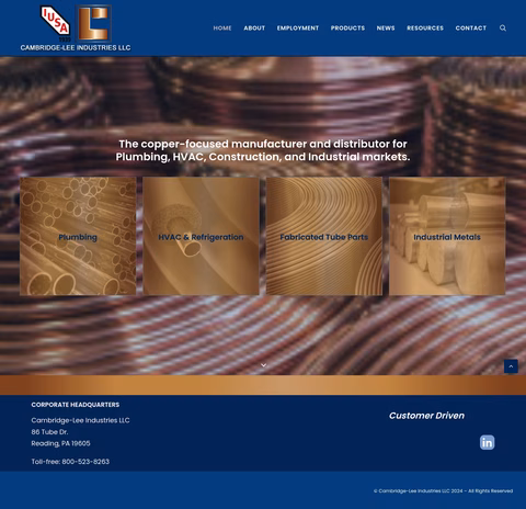 Cambridge-Lee-Industries Homepage 1440px