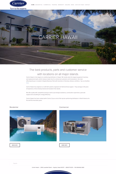 Carrier-Hawaii Homepage 1440px