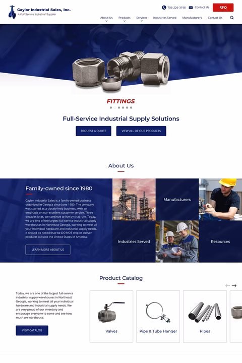 Caylor-Industrial-Sales Homepage 1440px