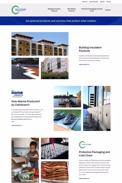 Cellofoam-North-America Homepage 1440px
