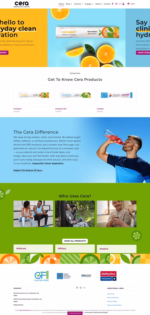 Cera-Products Homepage 1440px