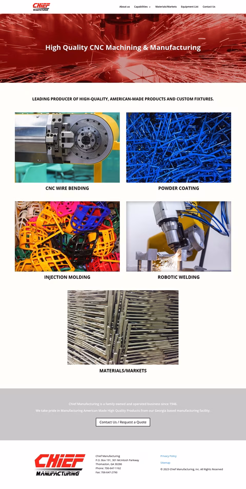 Chief-Manufacturing Homepage 1440px