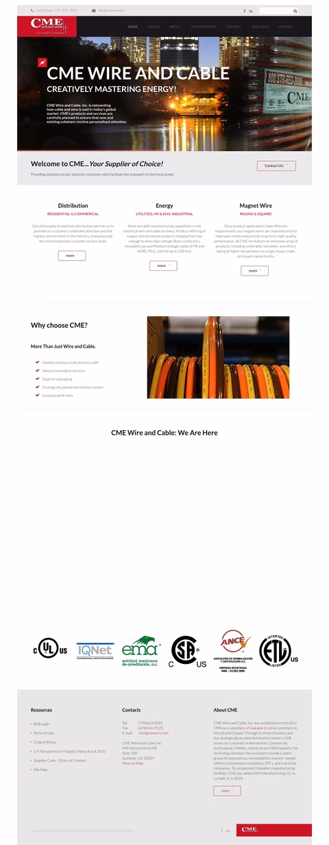 Cme-Wire-Cable Homepage 1440px