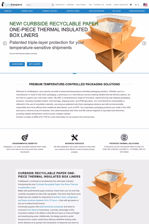 Coldkeepers Homepage 1440px