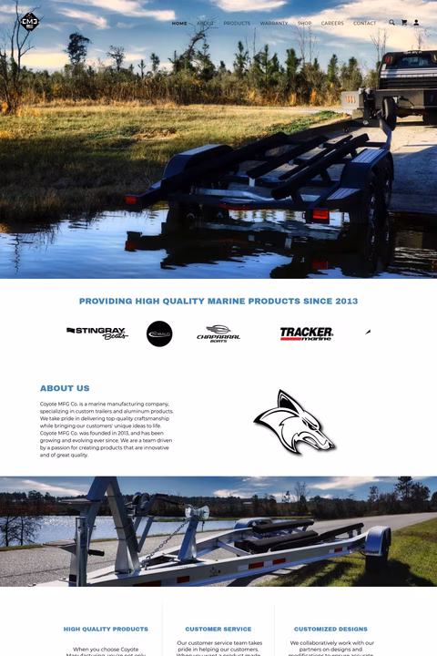 Coyote-Manufacturing-Company Homepage 1440px