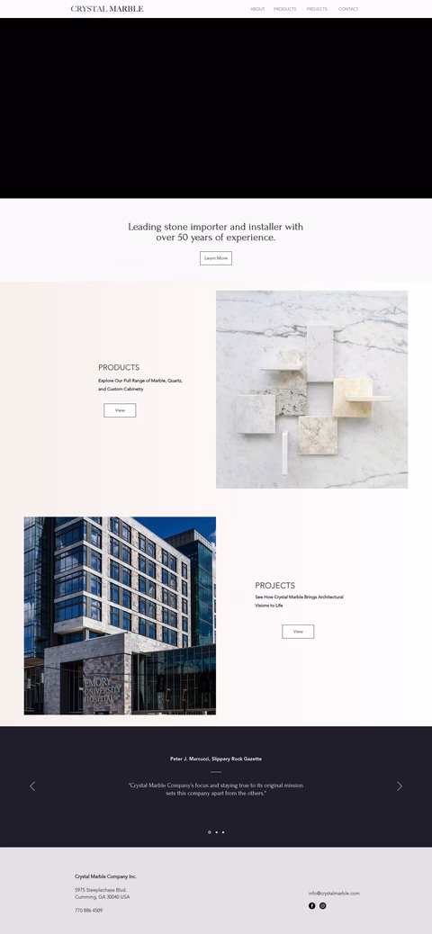 Crystal-Marble-Company Homepage 1440px