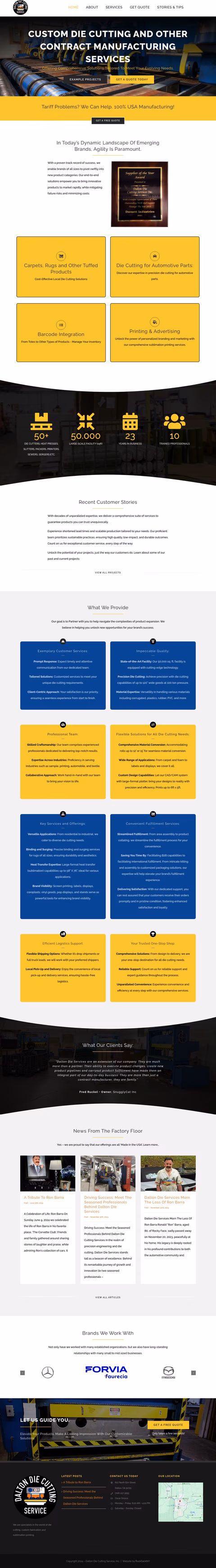 Dalton-Die-Cutting-Services Homepage 1440px