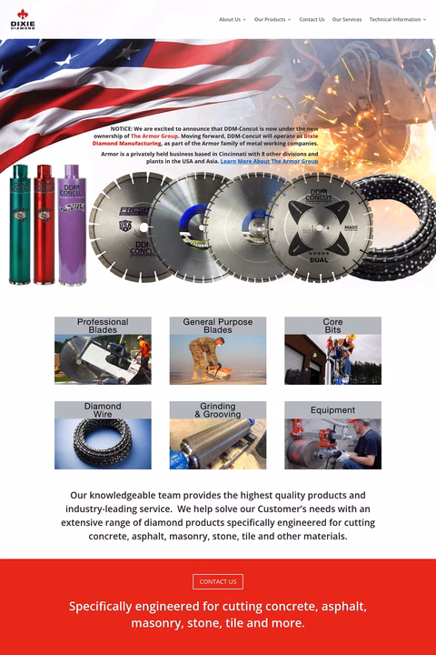 Dixie-Diamond-Manufacturing Homepage 1440px