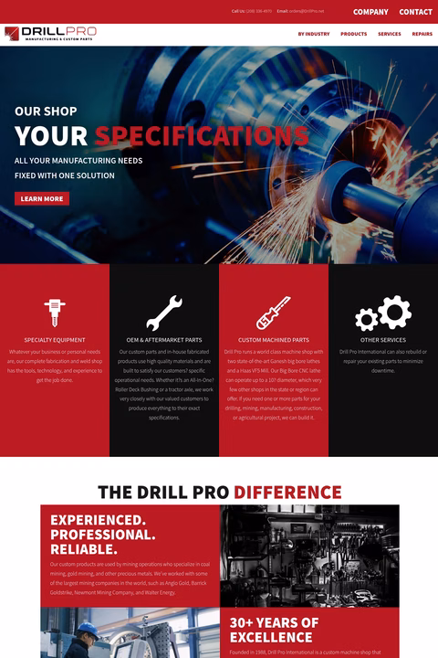 Drill-Pro Homepage 1440px