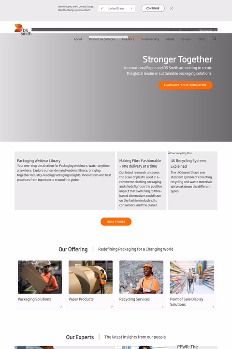Ds-Smith Homepage 1440px