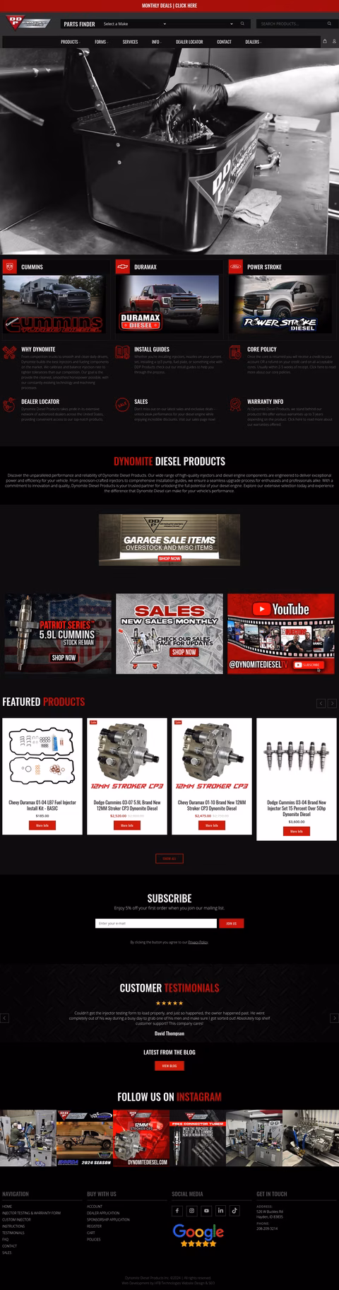 Dynomite-Diesel-Products Homepage 1440px