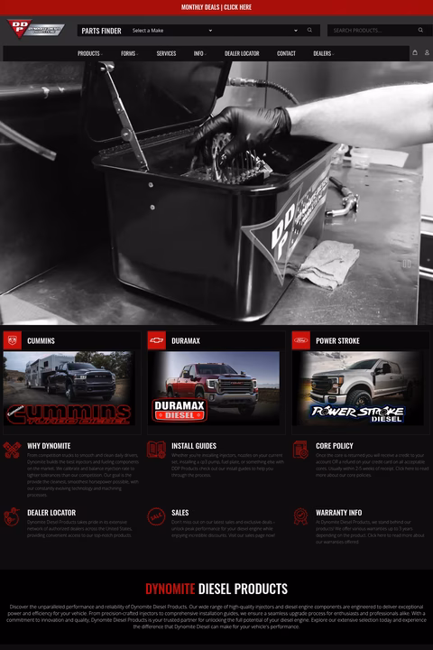 Dynomite-Diesel-Products Homepage 1440px