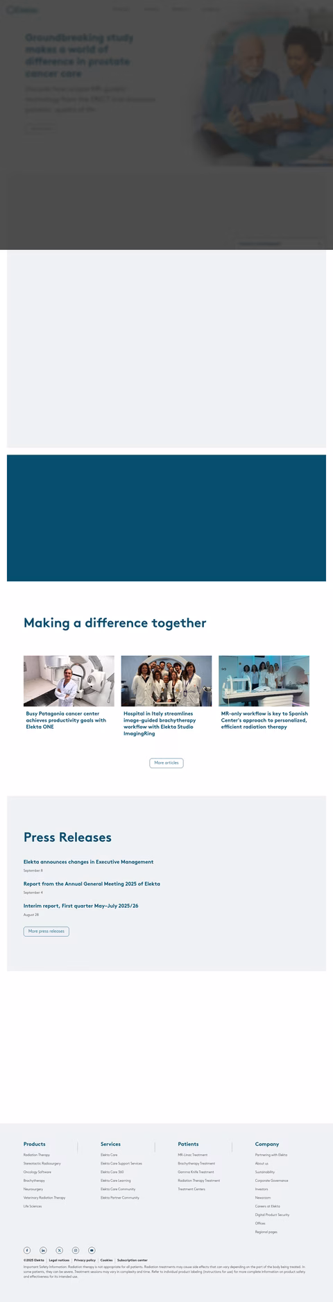 Elekta Homepage 1440px