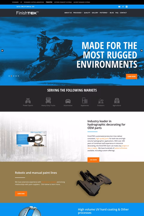Finishtek Homepage 1440px